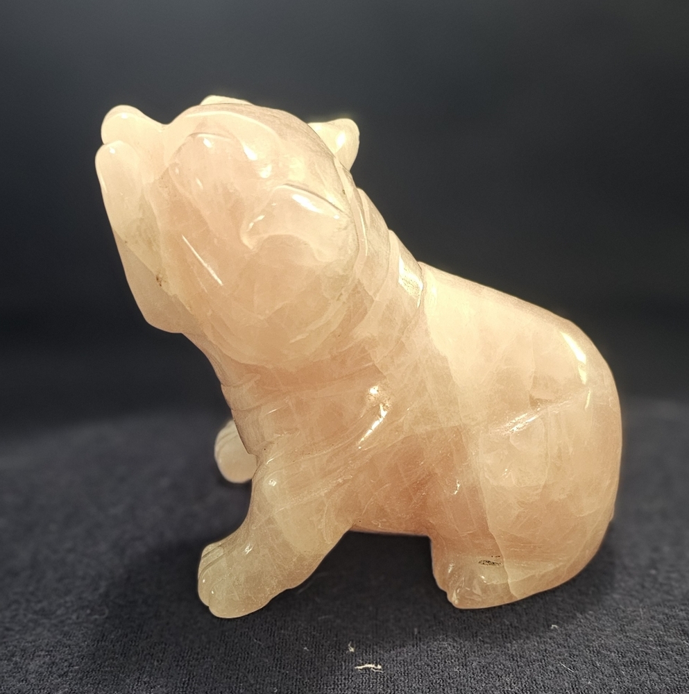 Rose Quartz Small French Bulldog Figurine